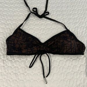 Victoria’s Secret Y2K small black and brown bikini top adjustable halter strap